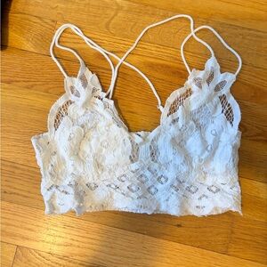 Free People White Lace Bralette
